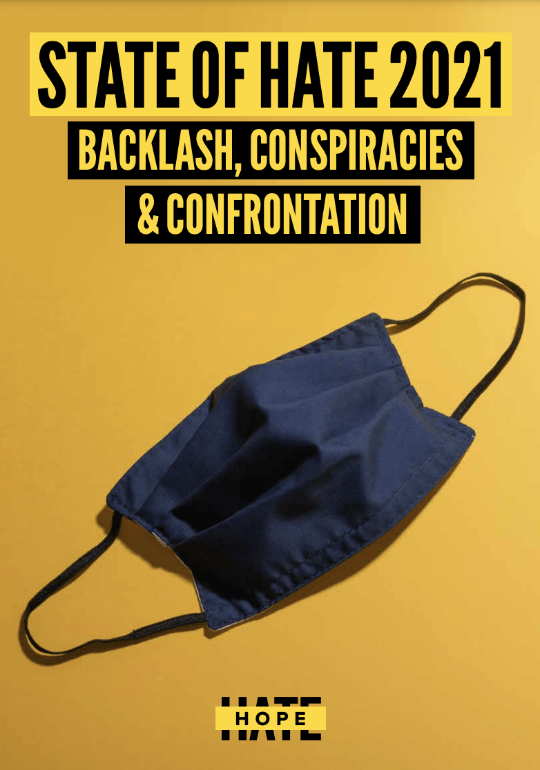 Cover of the State of Hate 2021 report