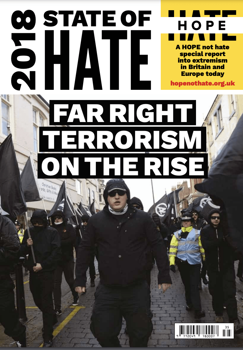 Cover of the "State of Hate 2018" report