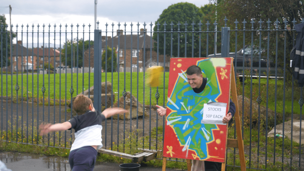 Local residents playing at the Buttershaw at the Beach event