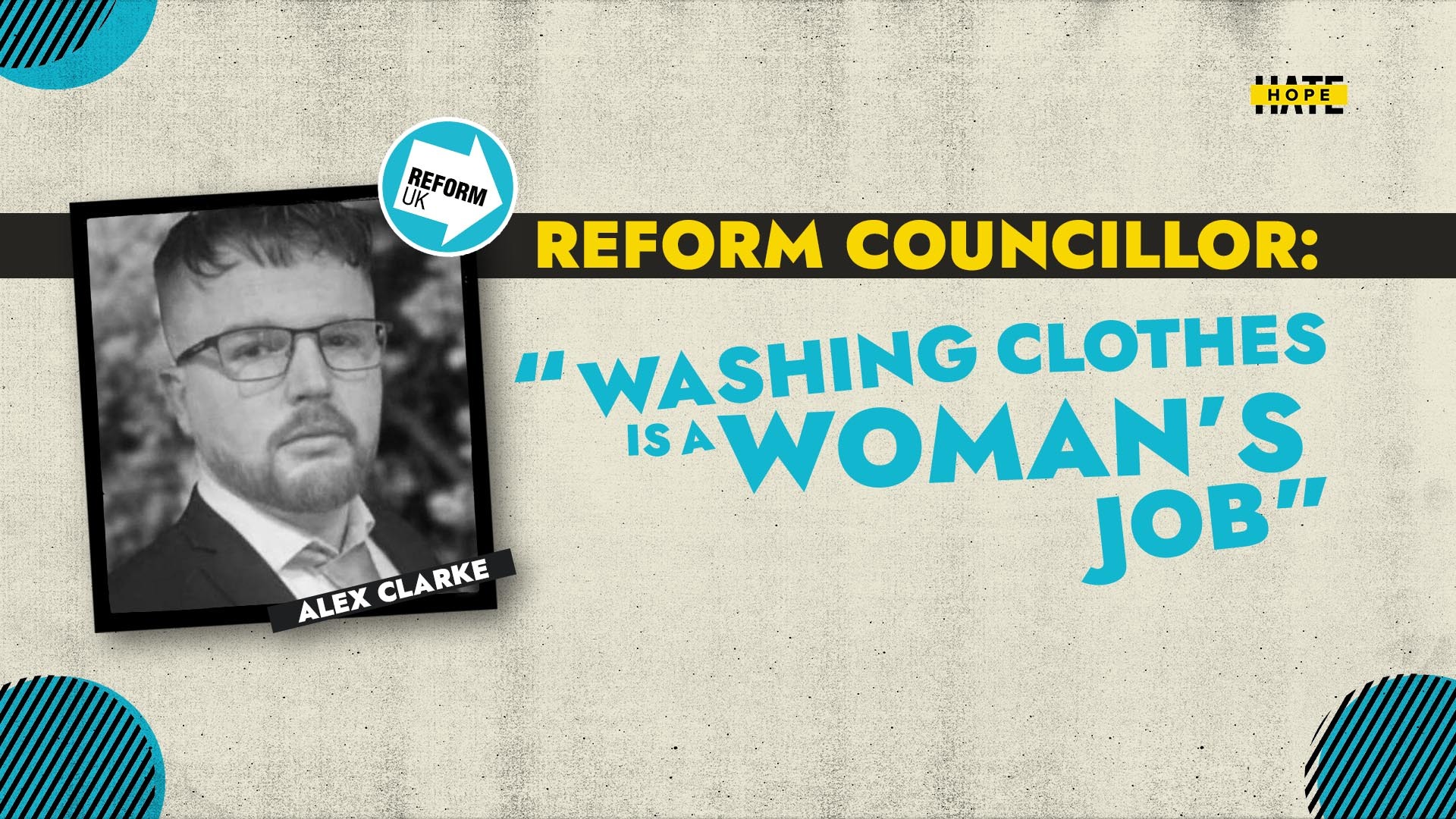 'Washing clothes is a woman's job,' says Reform councillor – HOPE not hate