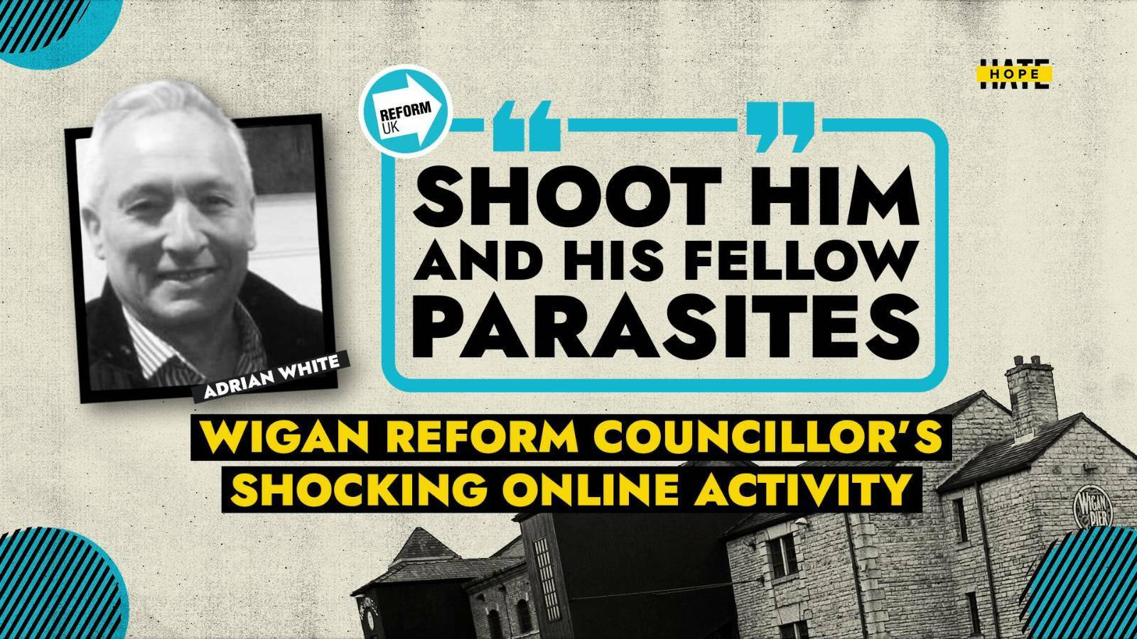 “Shoot him and his fellow parasites”: Wigan Reform councillor’s shocking online activity – HOPE not hate